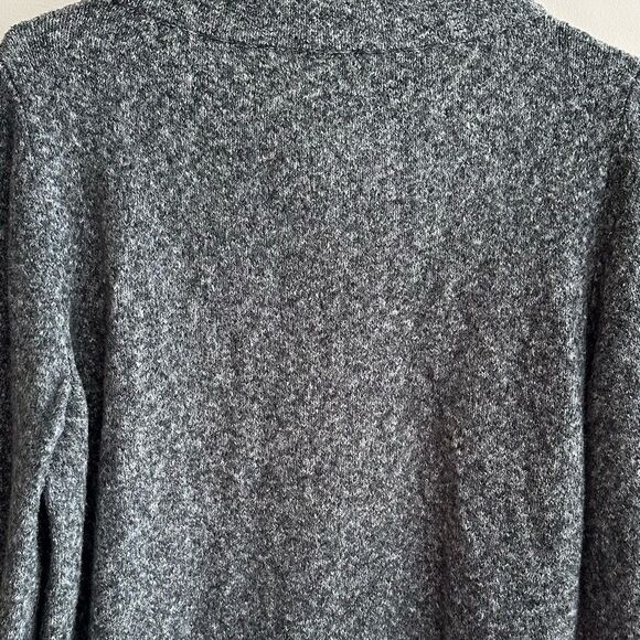 LOFT Marbled Grey Cowl Neck Sweater with Drawstring Tie, Size Medium - Picture 15 of 16